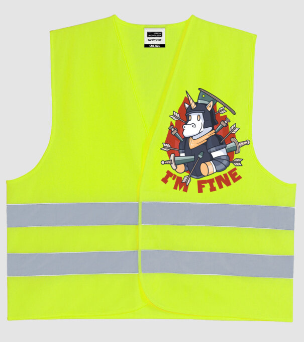 Cavaler Unicorn model galben neon pe tricou
