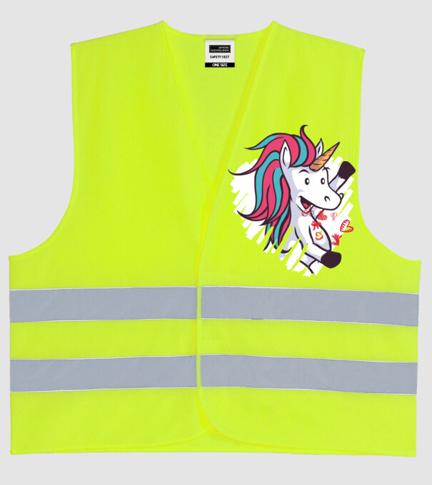 'Dragoste Unicorn pentru Valentine''s Day' model galben neon pe tricou
