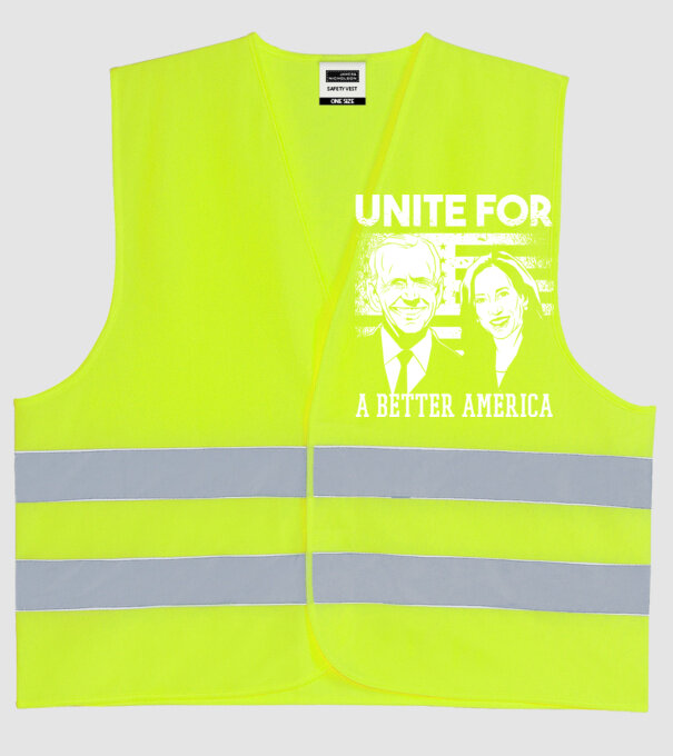 Unite for a better America - Biden Harris model galben neon pe tricou