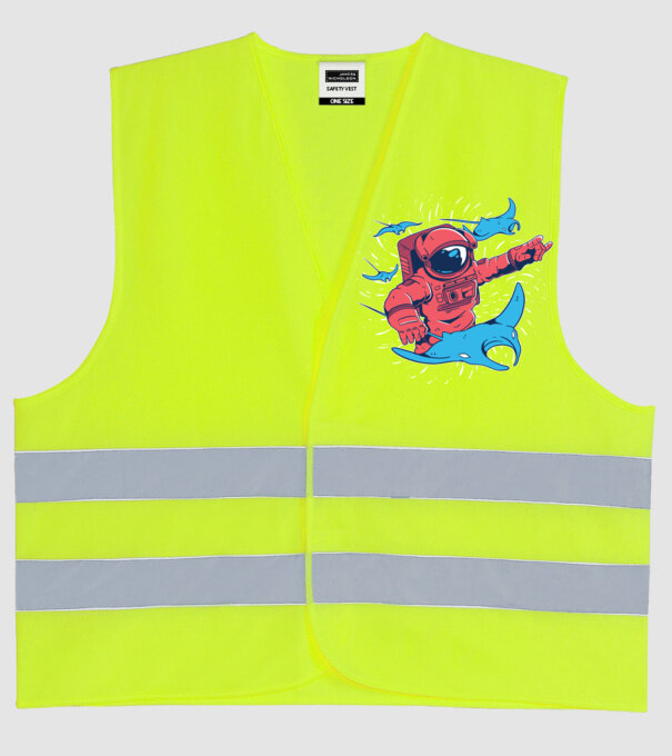 Diavol de mare gigant Astronaut model galben neon pe tricou