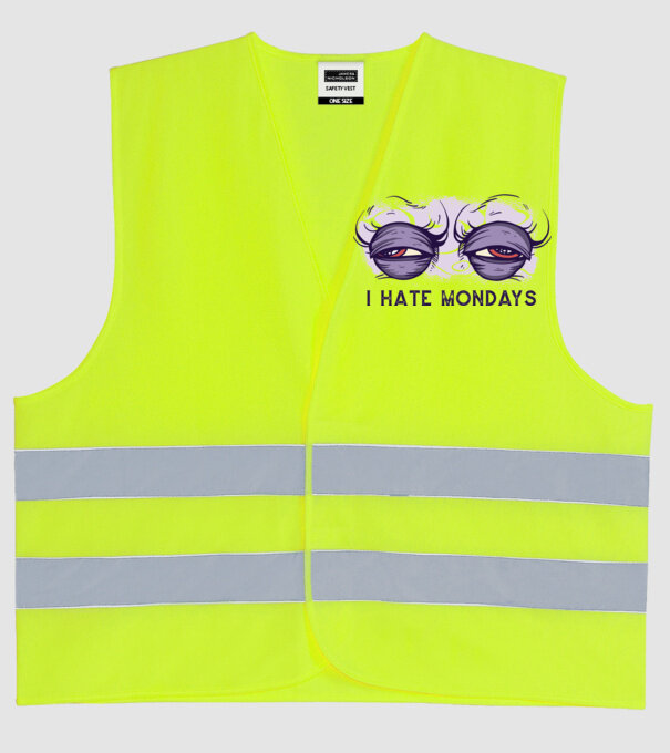 Urăsc zilele de luni model galben neon pe tricou