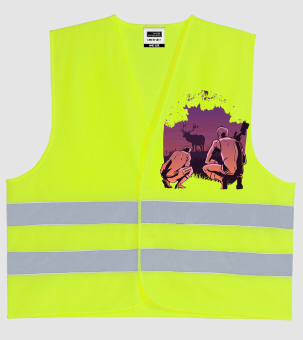 Vânătoare model galben neon pe tricou
