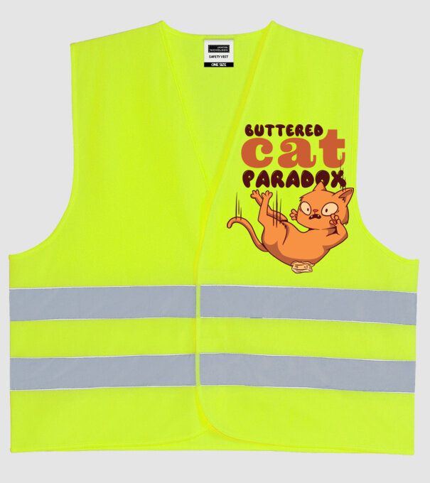 Paradox pisică cu unt model galben neon pe tricou