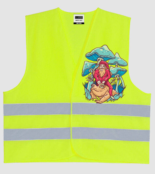 Vrăjitor cu broască model galben neon pe tricou