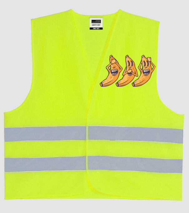 Banane amuzante - Nu vede, nu vorbește, nu aude model galben neon pe tricou