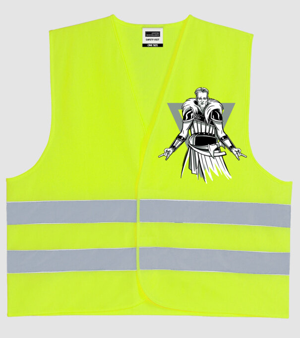 Războinic Viking model galben neon pe tricou