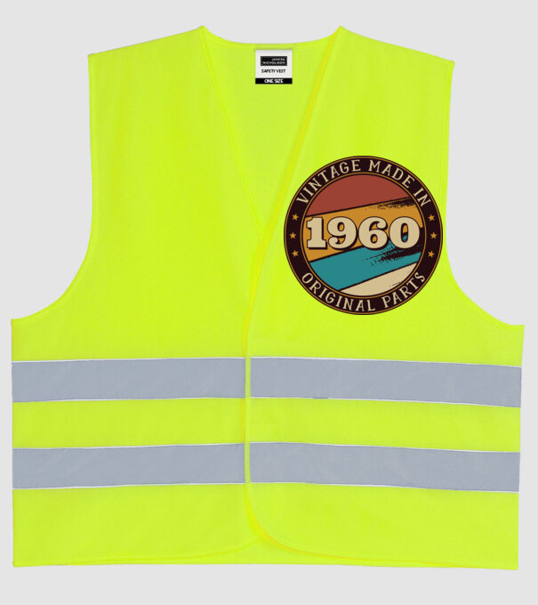 Vintage Made in 1960 Original Parts Retro Birthday model galben neon pe tricou