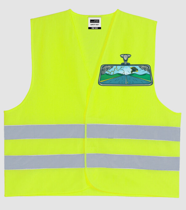 Oglindă retrovizoare model galben neon pe tricou