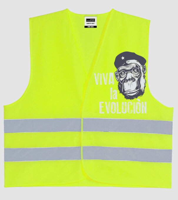 Viva La Evolucion model galben neon pe tricou
