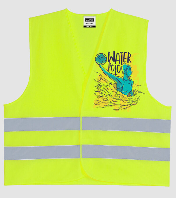 Fată polo pe apă model galben neon pe tricou