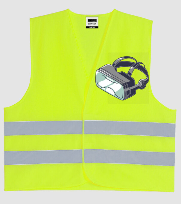 Ochelari VR model galben neon pe tricou