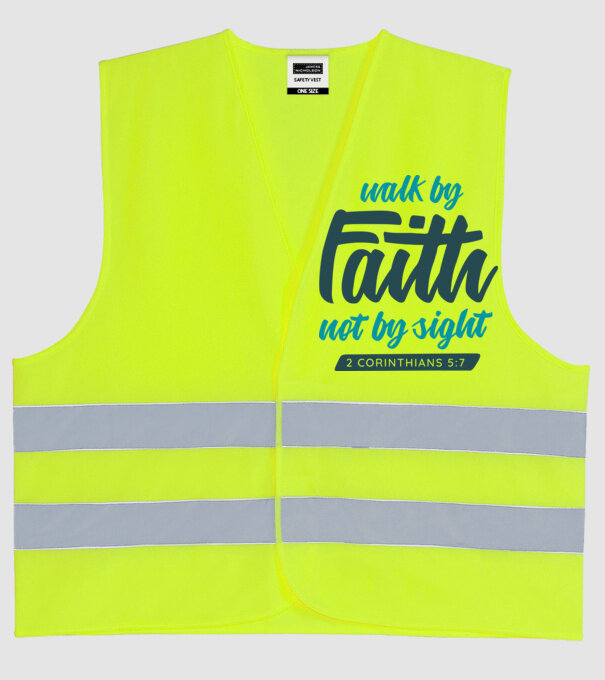Walk by faith - Religie model galben neon pe tricou