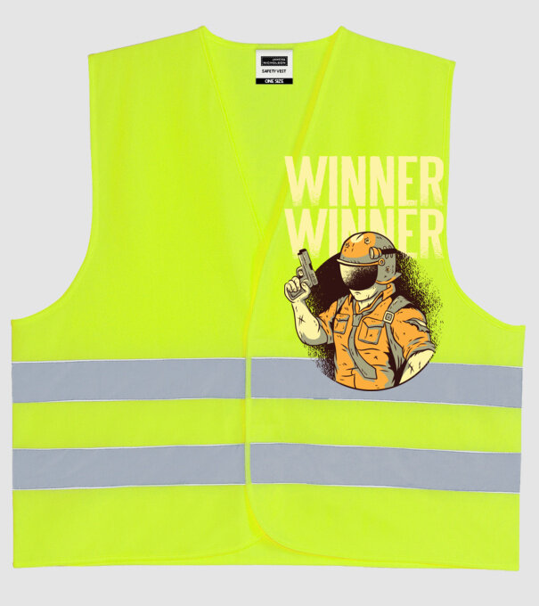 Winner Winner Chicken Dinner PUBG tricou model galben neon pe tricou