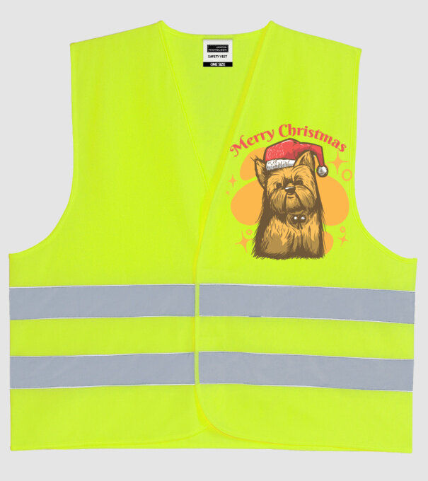 Crăciun Yorkie model galben neon pe tricou