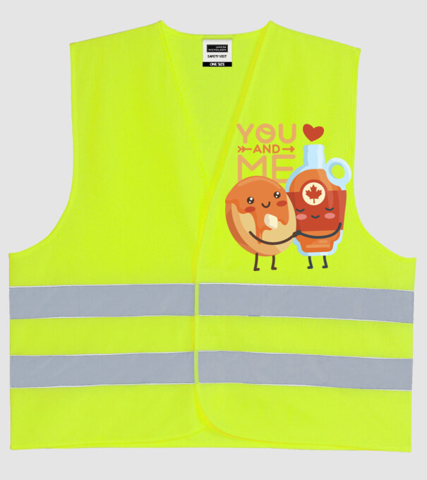 'You and Me tricou cuplu pentru Valentine''s Day' model galben neon pe tricou