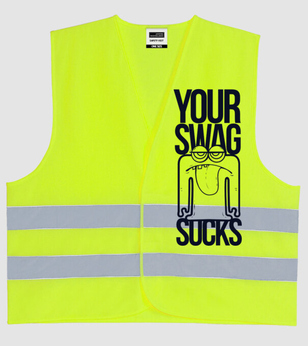 Your swag sucks model galben neon pe tricou
