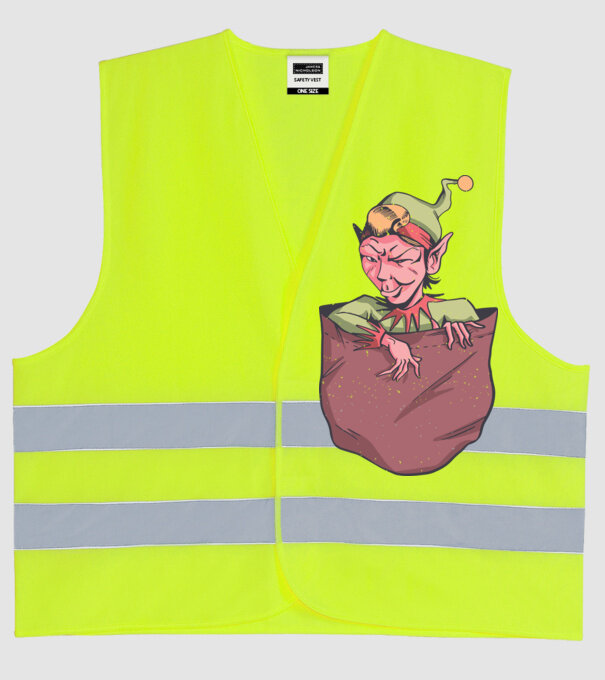 Elf de buzunar model galben neon pe tricou