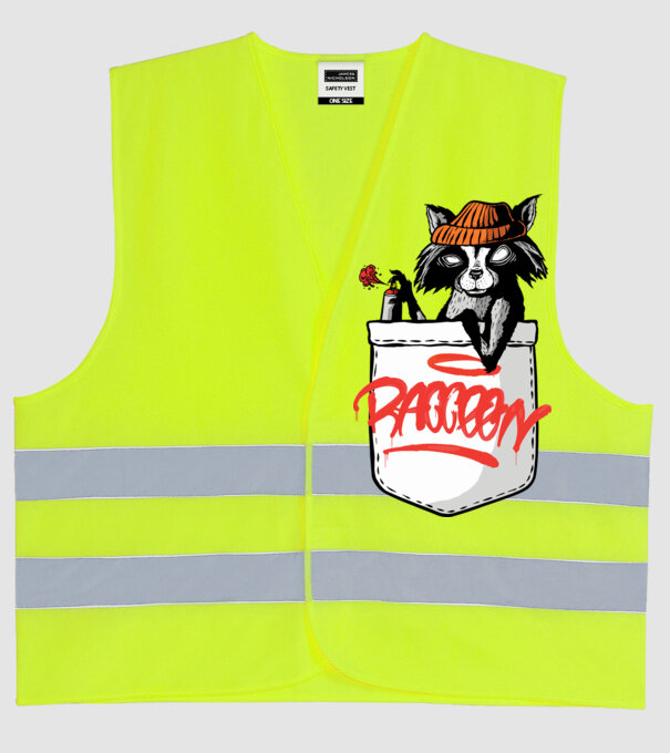 Raton de buzunar model galben neon pe tricou