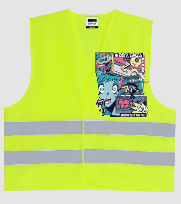 Anime Vaporwave Benzi desenate Skateboard model galben neon pe tricou