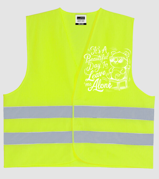 Beautiful day to leave me alone Negru model galben neon pe tricou