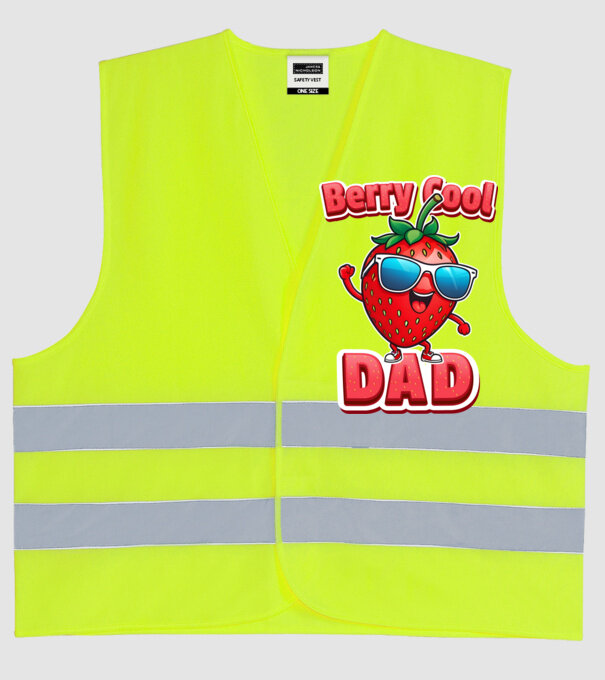 Berry Cool Dad Strawberry model galben neon pe tricou