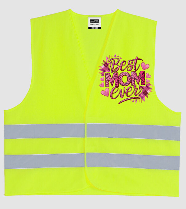 Best Mom Ever model galben neon pe tricou