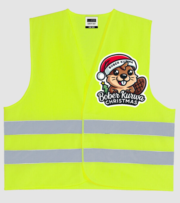 Bober Kurwa Christmas 1 model galben neon pe tricou
