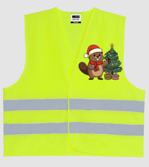 Bober Kurwa Christmas 2 model galben neon pe tricou
