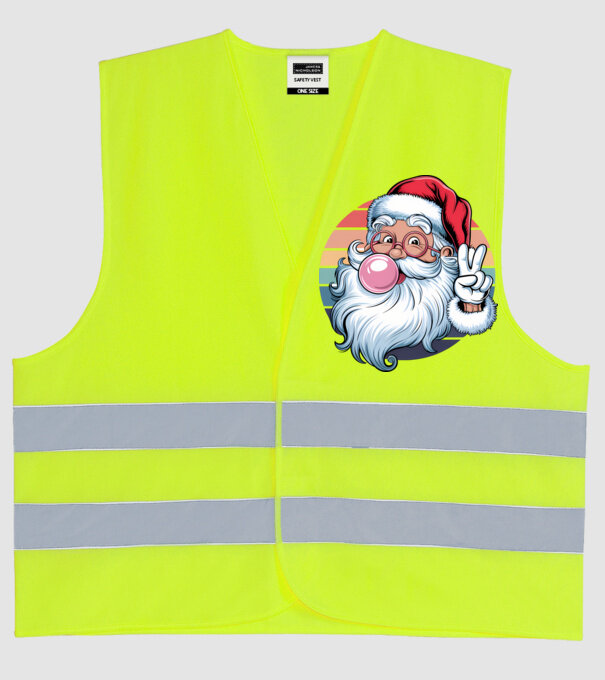Bubble gum santa model galben neon pe tricou