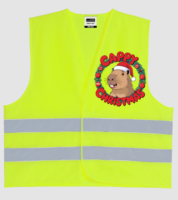 Cappy Christmas 1 model galben neon pe tricou