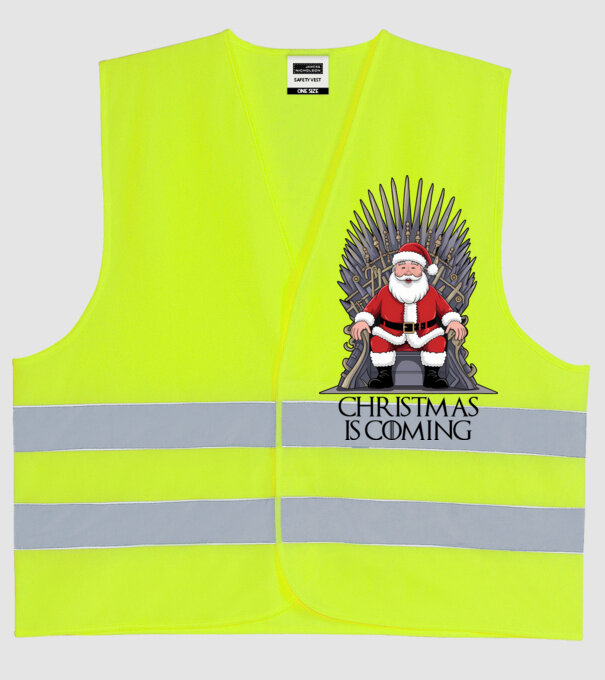 Christmas is Coming Alb model galben neon pe tricou