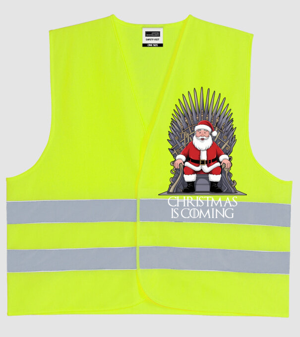 Christmas is Coming Negru model galben neon pe tricou