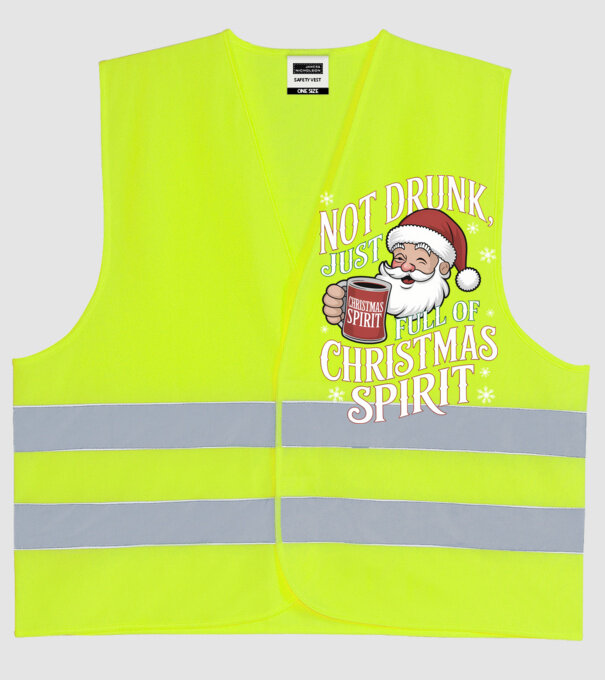 Christmas Spirit Santa model galben neon pe tricou