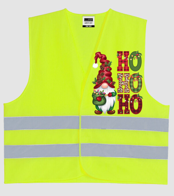 HOHOHO Gnome model galben neon pe tricou