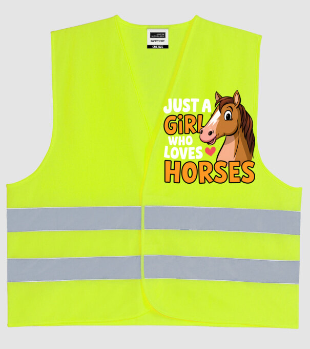 Just a girl who loves horses Negru model galben neon pe tricou