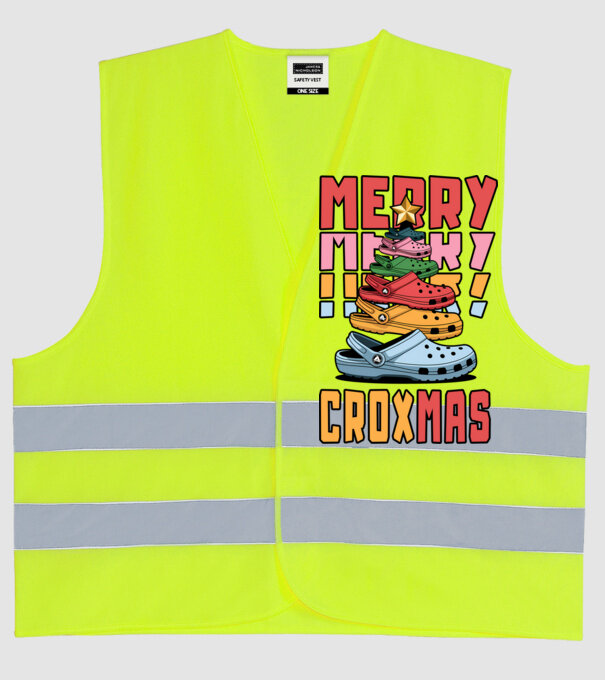 Merry Croxmas model galben neon pe tricou