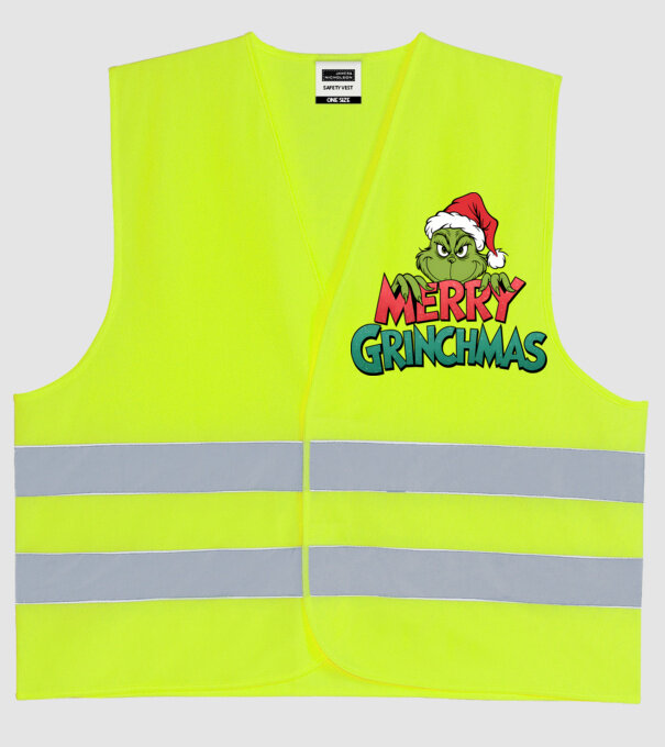 Merry Grinchmas model galben neon pe tricou