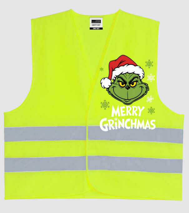 Merry Grinchmas Negru model galben neon pe tricou