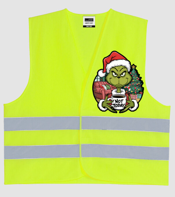 Not Today Grinch model galben neon pe tricou