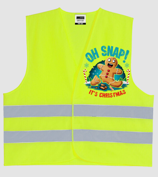 Oh snap! It's christmas Alb model galben neon pe tricou