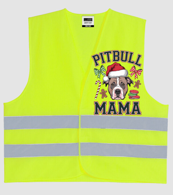Pitbull Mama model galben neon pe tricou