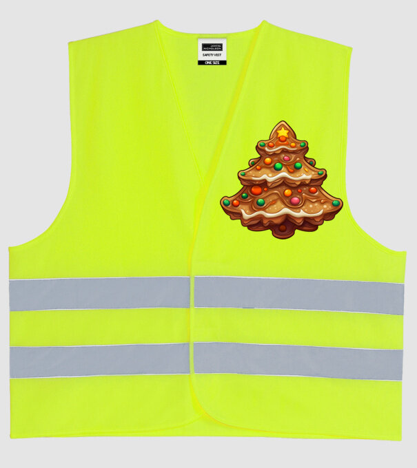 pom de Crăciun din turtă dulce model galben neon pe tricou
