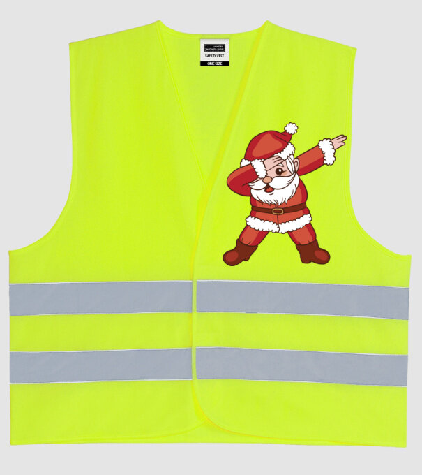 Santa Dab model galben neon pe tricou