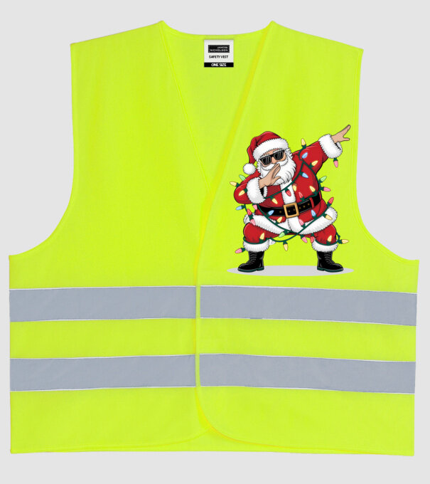 Santa Dab model galben neon pe tricou