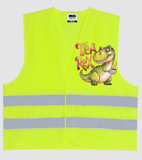 Tea Rex model galben neon pe tricou