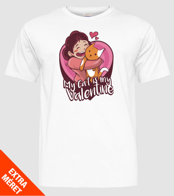 'Pisica mea este dragostea mea Tricou drăguț pentru Valentine''s Day' model alb pe tricou