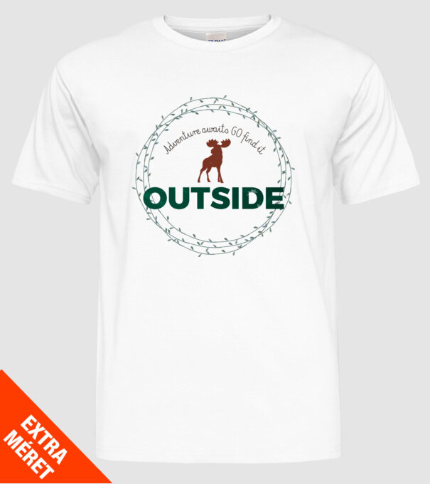 Adventure awaits model alb pe tricou