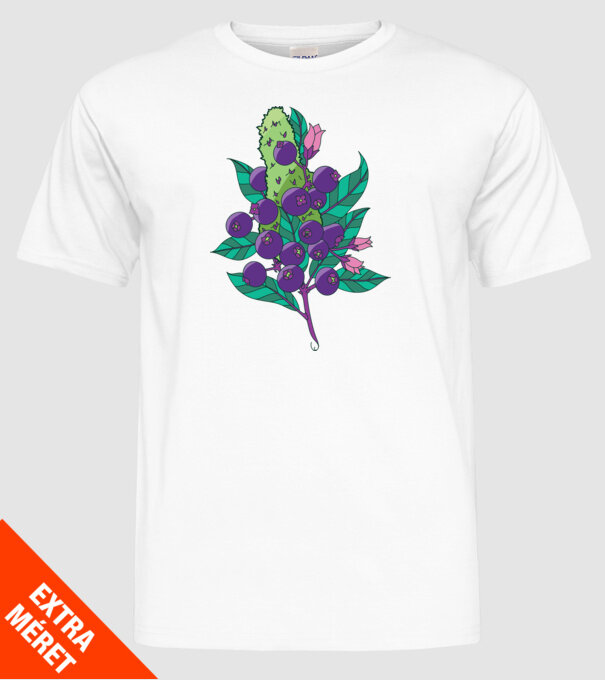 Arbust de afine model alb pe tricou