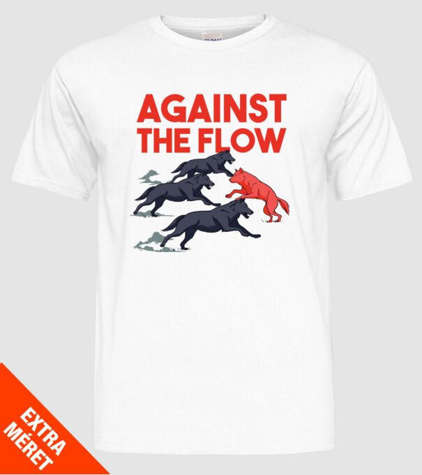 Against the flow - Împotriva curentului model alb pe tricou