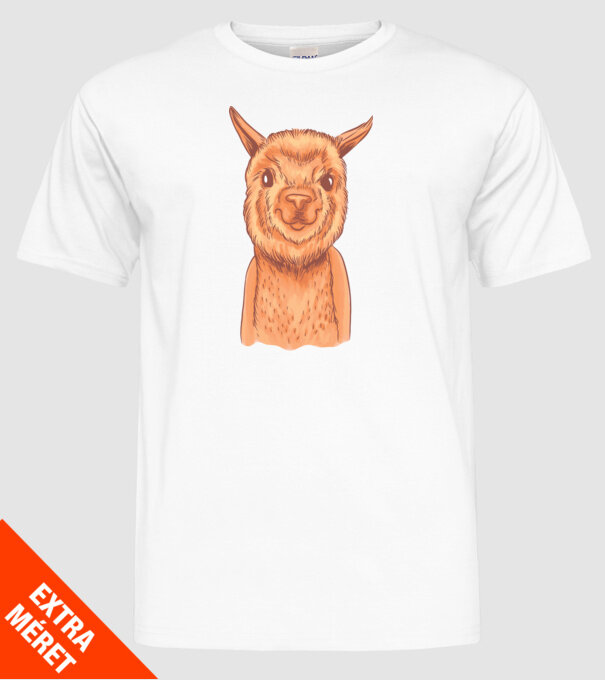 Cap de Alpaca model alb pe tricou